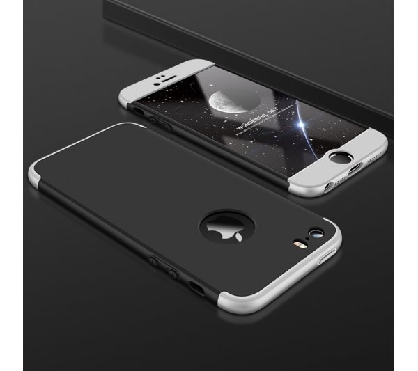 360° kryt Armor iPhone 5/5S/SE - strieborný